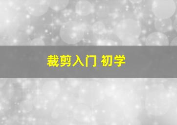 裁剪入门 初学